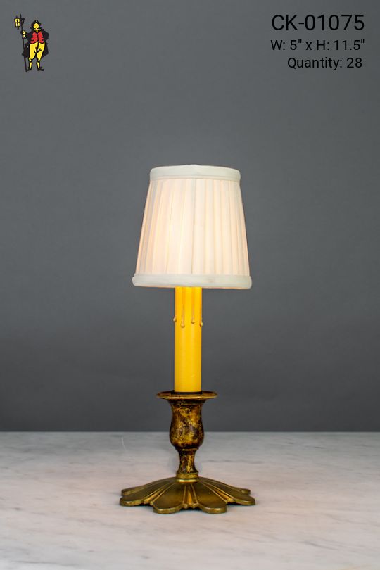 Floral Footed Single Candle Plug In Cafe Table Lamp - Candelabra