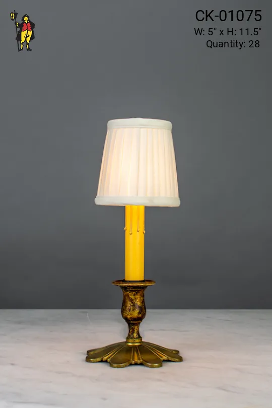 Floral Footed Single Candle Plug In Cafe Table Lamp - Candelabra