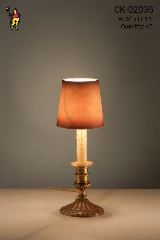 Candle Based Plug In Cafe Table Lamp w/Parchment Shade