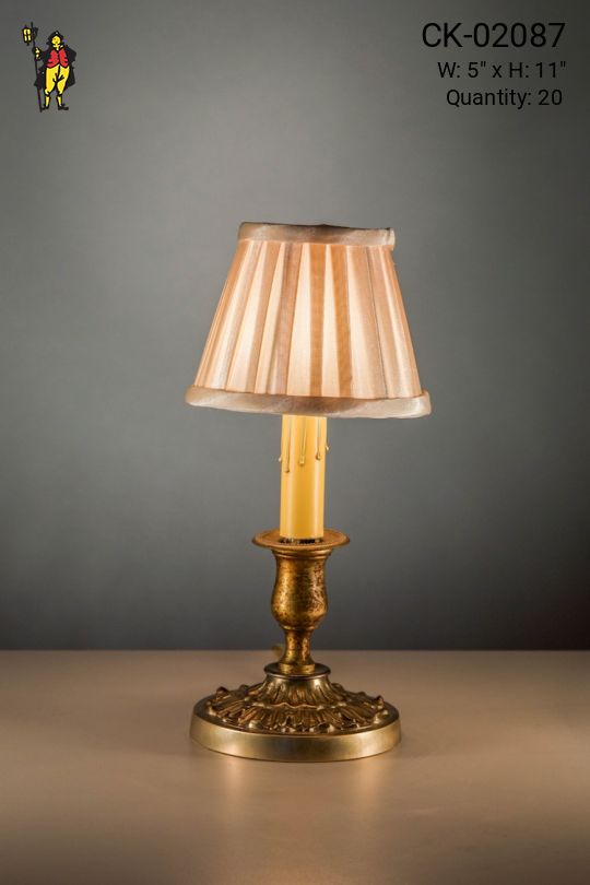 Antique Brass Candle Based Plug In Cafe Table Lamp - Candelabra