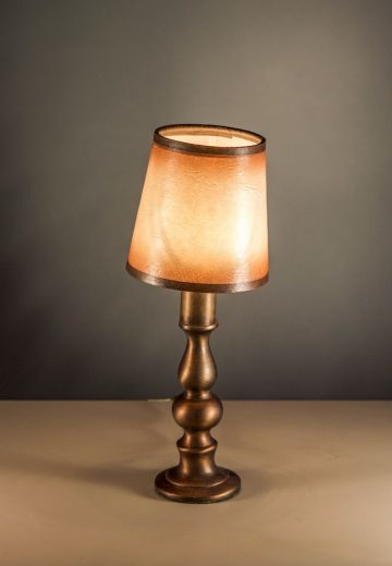 Antique Brass Plug In Cafe Table Lamp - Candelabra