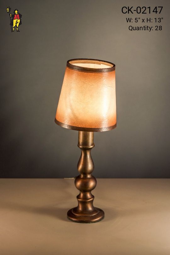 Antique Brass Plug In Cafe Table Lamp - Candelabra