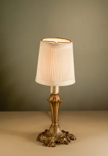 Antique Brass Plug In Cafe Table Lamp - Candelabra