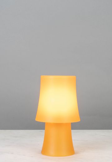 Orange Plastic Plug In Cafe Table Lamp