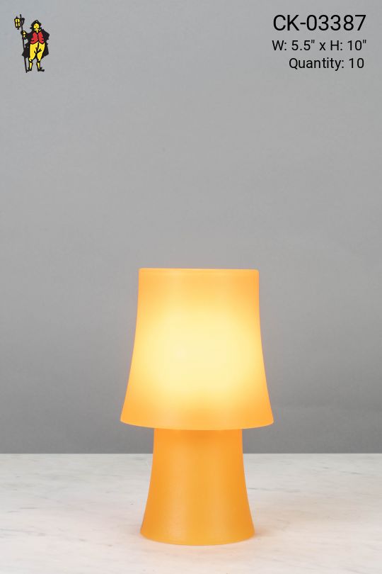 Orange Plastic Plug In Cafe Table Lamp - Candelabra