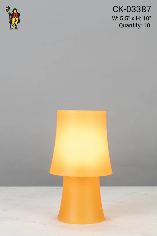 Orange Plastic Plug In Cafe Table Lamp - Candelabra