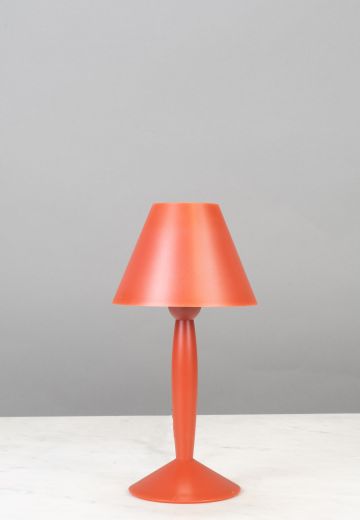 Red Plastic Plug In Cafe Table Lamp