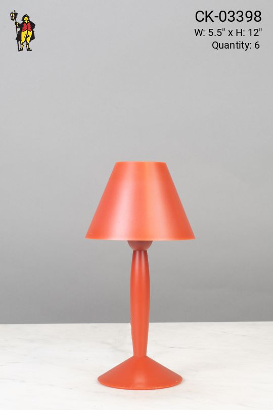 Red Plastic Plug In Cafe Table Lamp - Candelabra