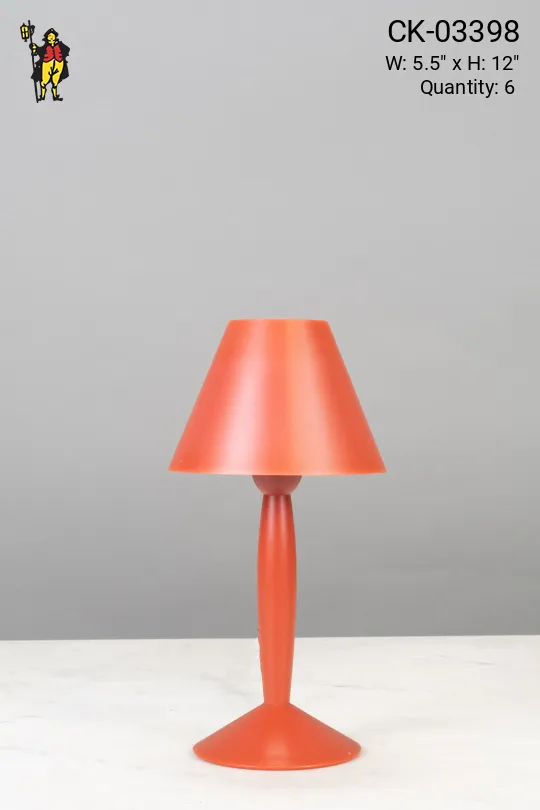 Red Plastic Plug In Cafe Table Lamp - Candelabra