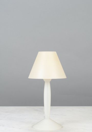 White Plastic Plug In Cafe Table Lamp - Candelabra