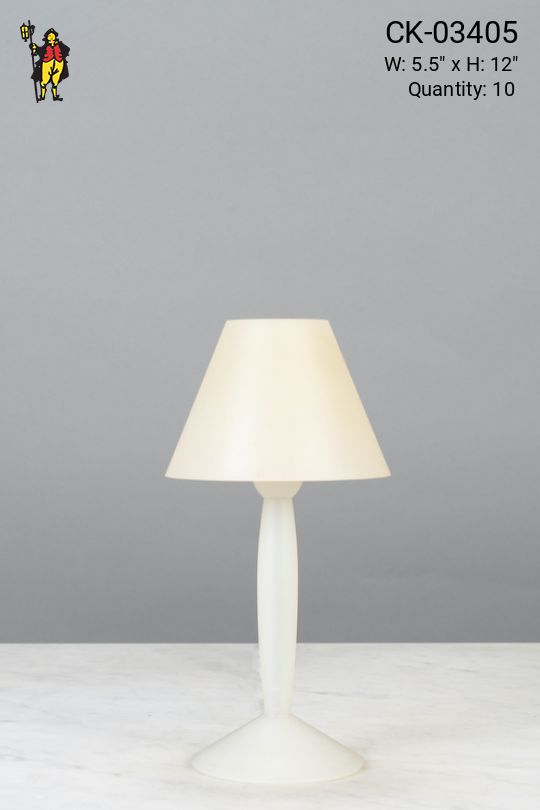 White Plastic Plug In Cafe Table Lamp - Candelabra