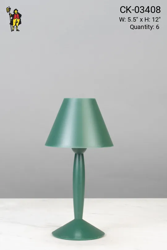 Green Plastic Plug In Cafe Table Lamp - Candelabra