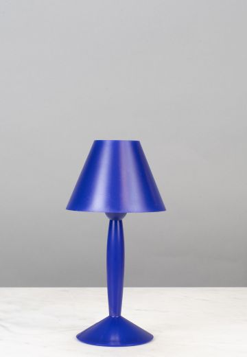 Blue Plastic Plug In Cafe Table Lamp - Candelabra