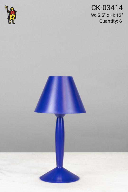 Blue Plastic Plug In Cafe Table Lamp - Candelabra