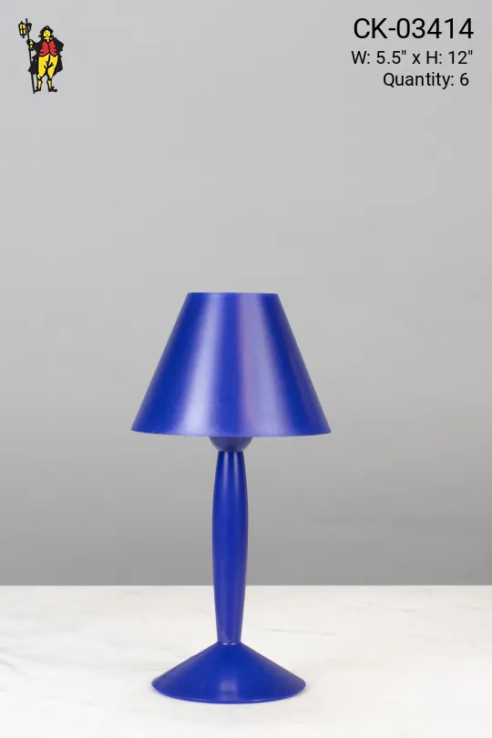 Blue Plastic Plug In Cafe Table Lamp - Candelabra