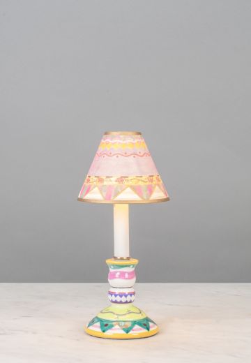 Small Hand Painted Ceramic Table Lamp - Candelabra