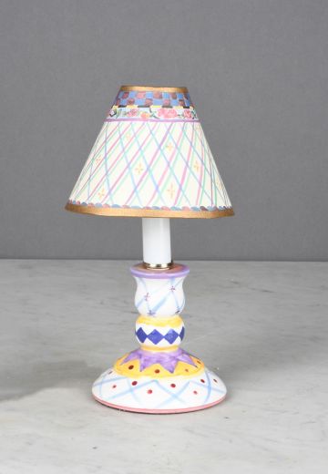 Small Ceramic Hand Painted Table Lamp - Candelabra