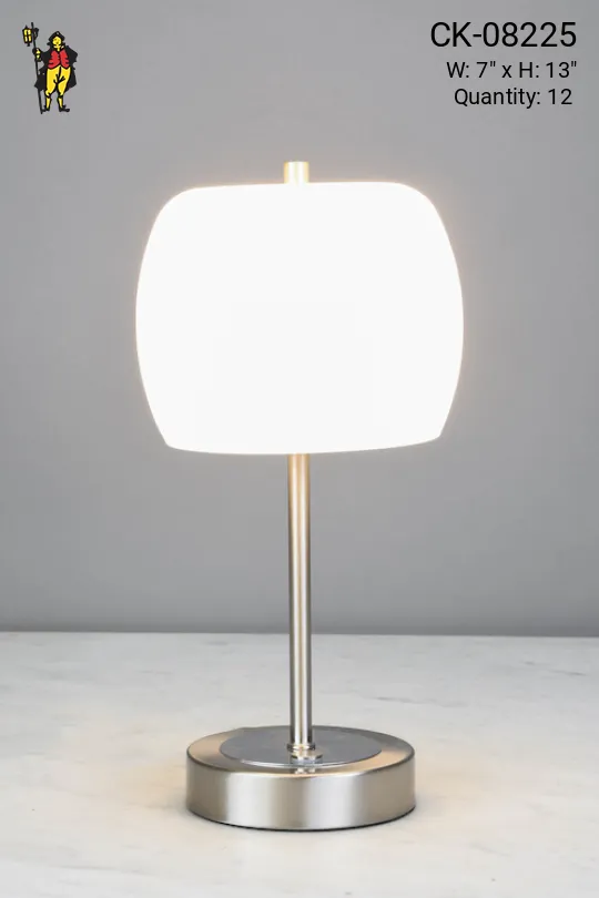 Dimmable Chrome Contemporary LED Plug In Cafe Table Lamp