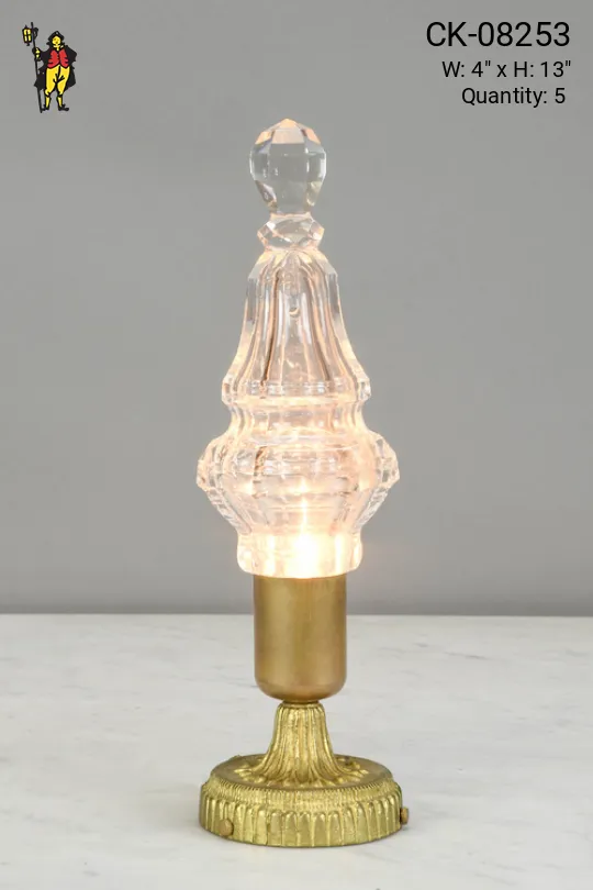 Brass & Glass Plug In Cafe Table Lamp - Candelabra