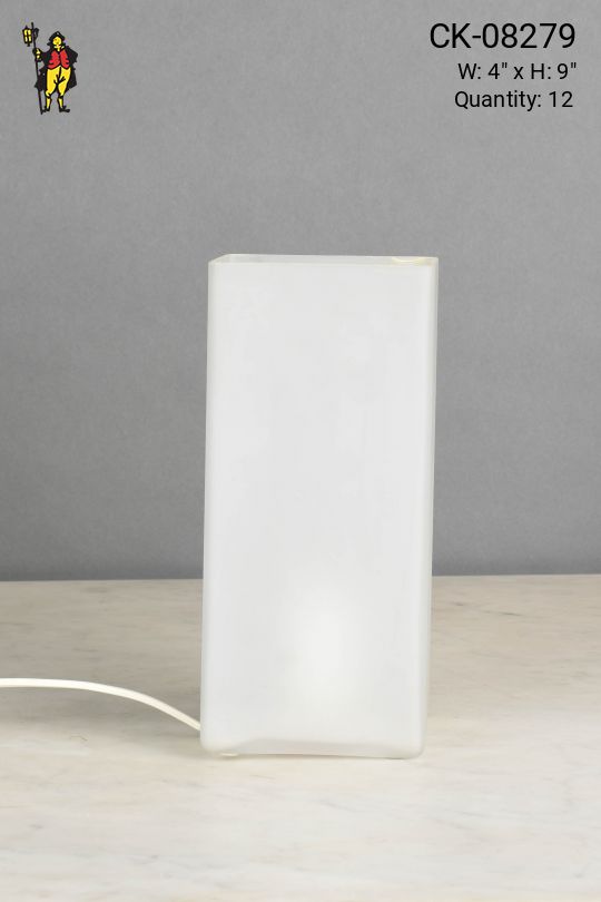 Lantern Style Frosted Glass Plug In Cafe Table Lamp - Candelabra