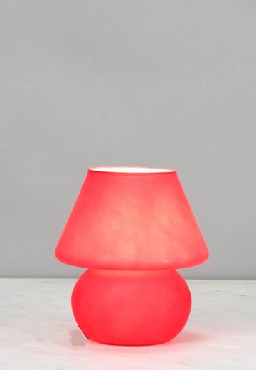 Red Glass Plug In Cafe Table Lamp - Edison