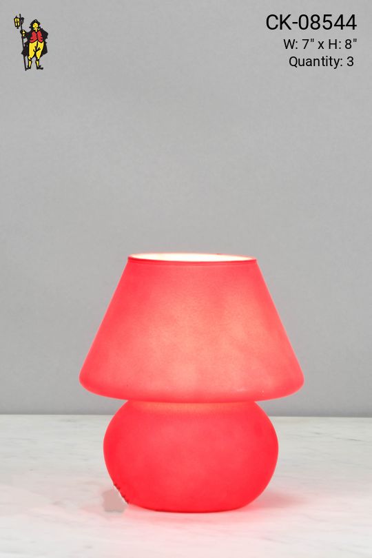 Red Glass Plug In Cafe Table Lamp - Edison
