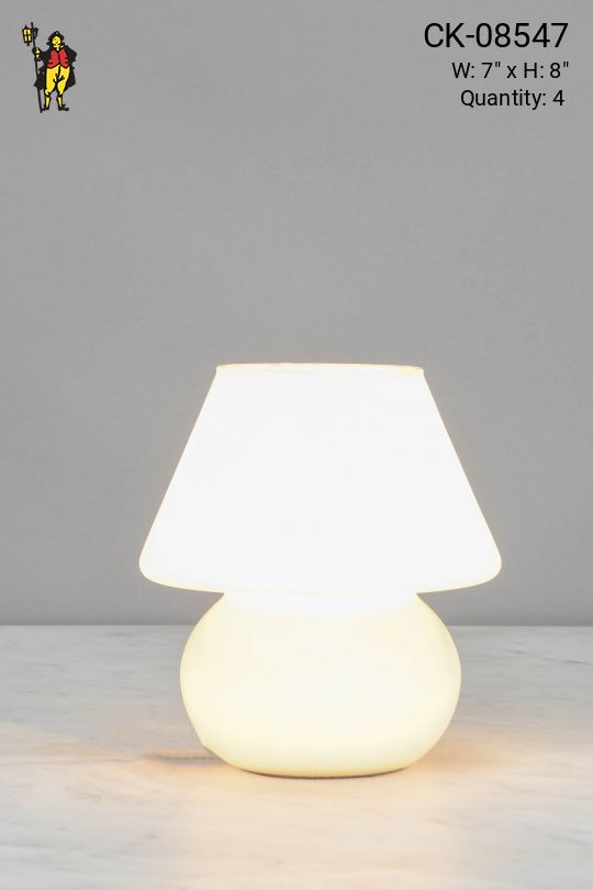 White Glass Plug In Cafe Table Lamp