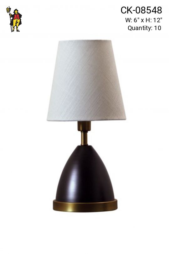 Black & Brass Plug In Cafe Table Lamp