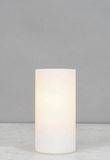 White Cylindrical Plug In Cafe Table Lamp - Edison