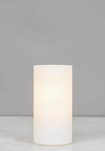 White Cylindrical Plug In Cafe Table Lamp - Edison