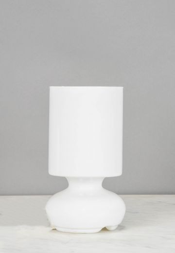 White Plug In Cafe Table Lamp - Candelabra