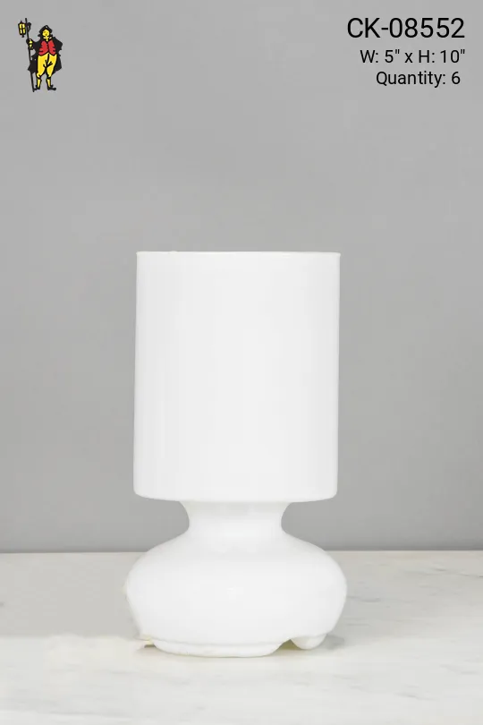 White Plug In Cafe Table Lamp - Candelabra