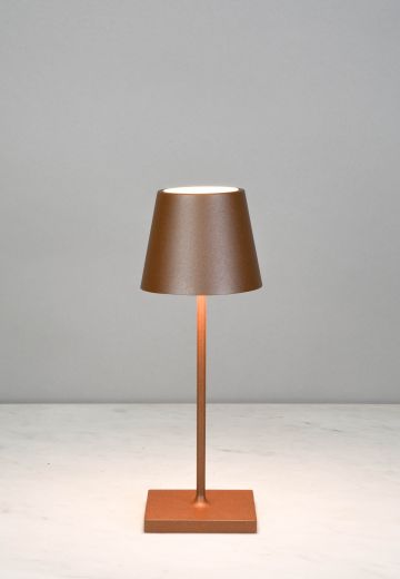 Rust Powder Coated LED Cafe Table Lamp (Wireless/Rechargable & Dimmable)
