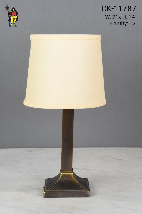Simple Antique Brass Plug In Cafe Table Lamp