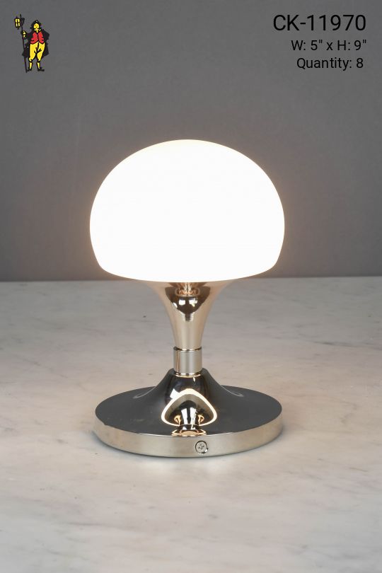 Polished Nickel Modern Plug In LED Cafe Table Lamp