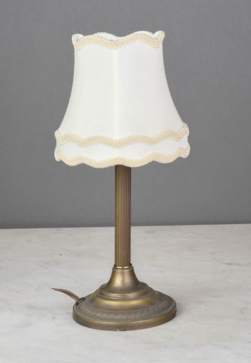 Simple Brass Column Plug In Cafe Table Lamp