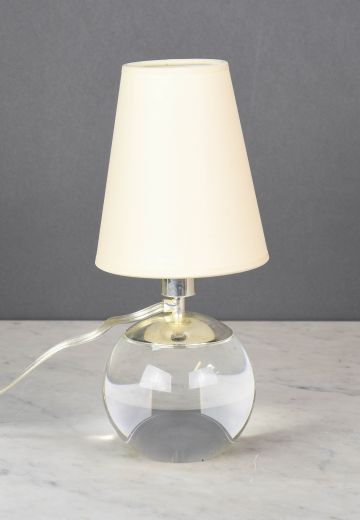 Modern Crystal Globe Plug In Cafe Table Lamp - Candelabra