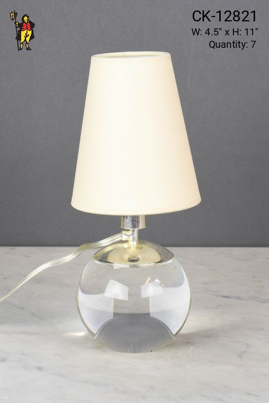 Modern Crystal Globe Plug In Cafe Table Lamp - Candelabra