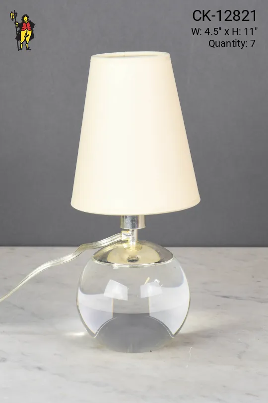 Modern Crystal Globe Plug In Cafe Table Lamp - Candelabra