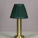 Fabric Shaded Brass Battery Operated Cafe Table Lamp (LED & Dimmable) #0