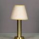 Fabric Shaded Brass Battery Operated Cafe Table Lamp (LED & Dimmable) #1