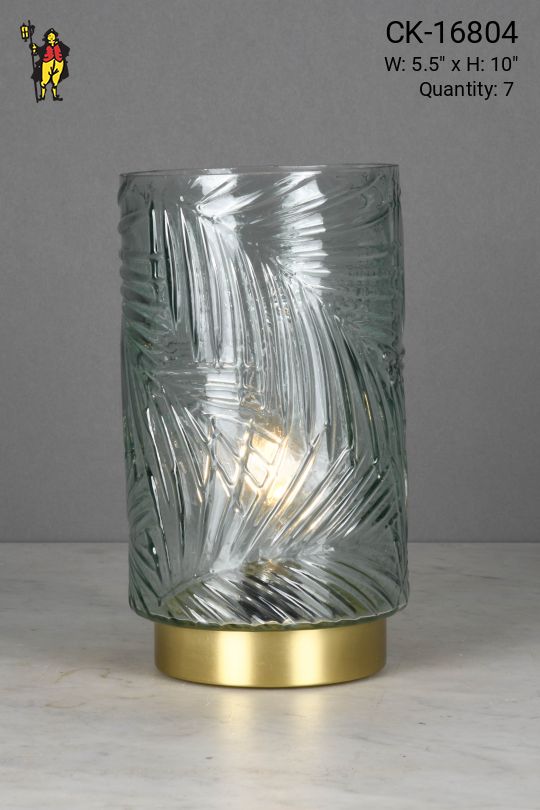 Molded Glass Modern Battery Operated Cafe Table Lamp