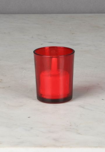 Red Glass Tea Light