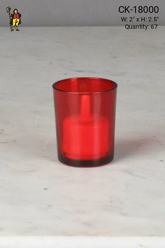 Red Glass Tea Light