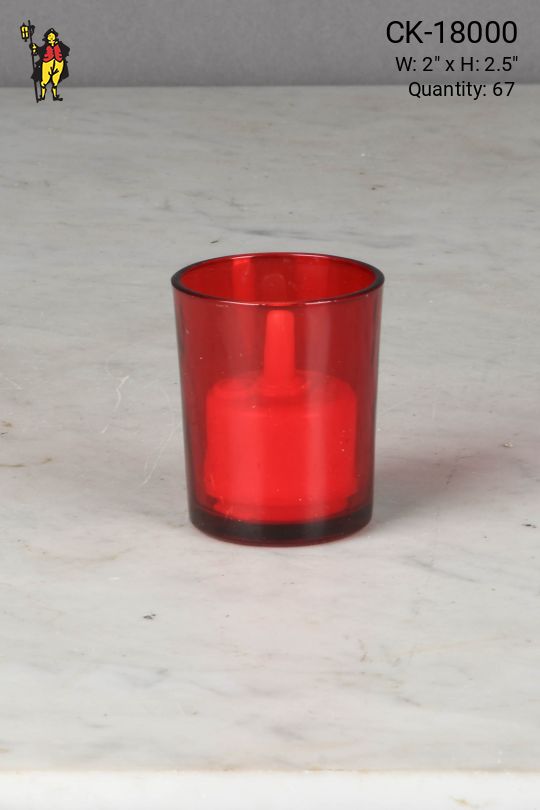 Red Glass Tea Light