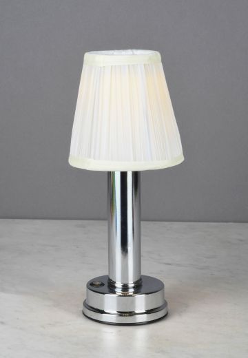 Polished Nickel Rechargeable LED Cafe Table Lamp