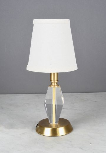 Brass & Cut Glass Plug-In Cafe Table Lamp