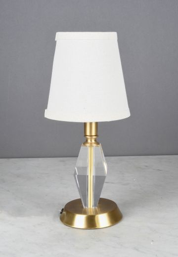 Brass & Cut Glass Plug-In Cafe Table Lamp - Candelabra