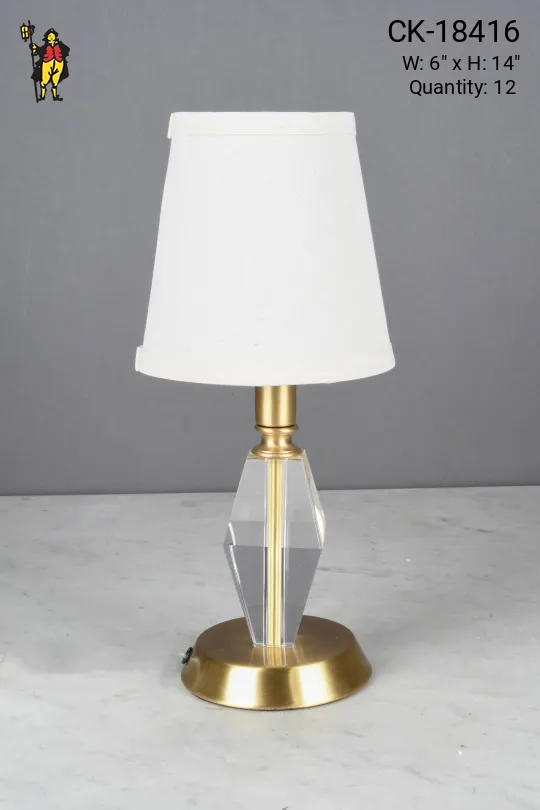 Brass & Cut Glass Plug-In Cafe Table Lamp - Candelabra