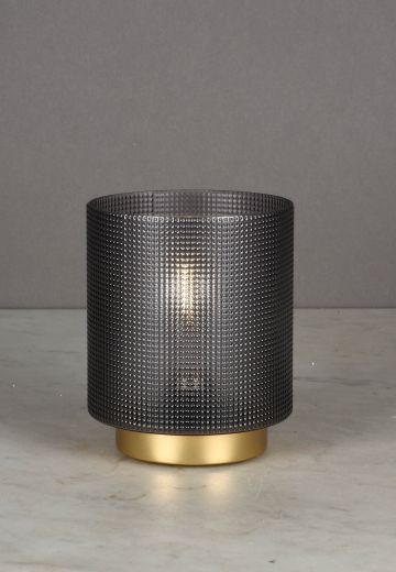Ribbed Plastic Modern Battery Operated/LED Cafe Table Lamp